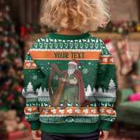 Ireland Christmas Personalized Kid Ugly Christmas Sweater Daidi na Nollag With Irish Harp - Wonder Print Shop