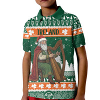 Ireland Christmas Personalized Kid Polo Shirt Daidi na Nollag With Irish Harp - Wonder Print Shop