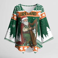 Ireland Christmas Personalized Kimono Sleeve Blouse Daidi na Nollag With Irish Harp - Wonder Print Shop