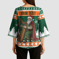 Ireland Christmas Personalized Kimono Sleeve Blouse Daidi na Nollag With Irish Harp - Wonder Print Shop