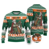 Ireland Christmas Personalized Ugly Christmas Sweater Daidi na Nollag With Irish Harp - Wonder Print Shop