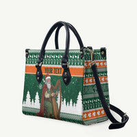 Ireland Christmas Personalized Leather Bag Daidi na Nollag With Irish Harp - Wonder Print Shop