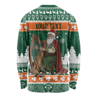 Ireland Christmas Personalized Long Sleeve Shirt Daidi na Nollag With Irish Harp - Wonder Print Shop