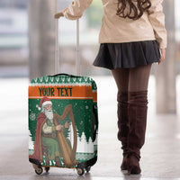Ireland Christmas Personalized Luggage Cover Daidi na Nollag With Irish Harp - Wonder Print Shop