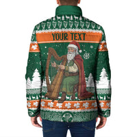 Ireland Christmas Personalized Padded Jacket Daidi na Nollag With Irish Harp - Wonder Print Shop