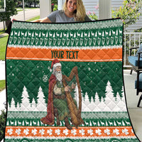 Ireland Christmas Personalized Quilt Daidi na Nollag With Irish Harp - Wonder Print Shop