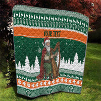 Ireland Christmas Personalized Quilt Daidi na Nollag With Irish Harp - Wonder Print Shop