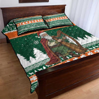 Ireland Christmas Personalized Quilt Bed Set Daidi na Nollag With Irish Harp - Wonder Print Shop