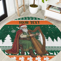 Ireland Christmas Personalized Round Carpet Daidi na Nollag With Irish Harp - Wonder Print Shop