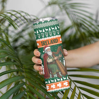Ireland Christmas Personalized Skinny Tumbler Daidi na Nollag With Irish Harp - Wonder Print Shop