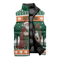Ireland Christmas Personalized Sleeveless Puffer Jacket Daidi na Nollag With Irish Harp - Wonder Print Shop