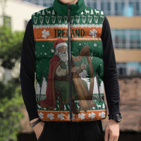 Ireland Christmas Personalized Sleeveless Puffer Jacket Daidi na Nollag With Irish Harp - Wonder Print Shop