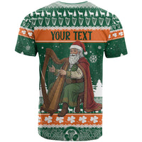Ireland Christmas Personalized T Shirt Daidi na Nollag With Irish Harp - Wonder Print Shop