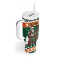 Ireland Christmas Personalized Tumbler With Handle Daidi na Nollag With Irish Harp - Wonder Print Shop