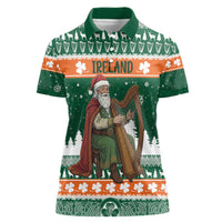 Ireland Christmas Personalized Women Polo Shirt Daidi na Nollag With Irish Harp - Wonder Print Shop