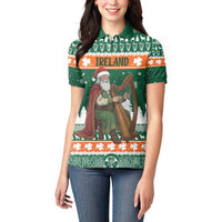 Ireland Christmas Personalized Women Polo Shirt Daidi na Nollag With Irish Harp - Wonder Print Shop