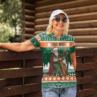 Ireland Christmas Personalized Women Polo Shirt Daidi na Nollag With Irish Harp - Wonder Print Shop