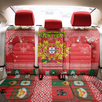 Personalized Portugal Christmas Back Car Seat Cover Coat Of Arms - Feliz Natal - Wonder Print Shop