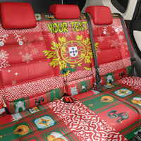 Personalized Portugal Christmas Back Car Seat Cover Coat Of Arms - Feliz Natal - Wonder Print Shop