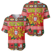 Personalized Portugal Christmas Baseball Jersey Coat Of Arms - Feliz Natal - Wonder Print Shop