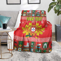 Personalized Portugal Christmas Blanket Coat Of Arms - Feliz Natal