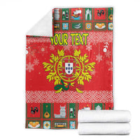 Personalized Portugal Christmas Blanket Coat Of Arms - Feliz Natal