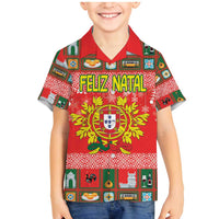 Personalized Portugal Christmas Family Matching Mermaid Dress and Hawaiian Shirt Coat Of Arms - Feliz Natal - Wonder Print Shop