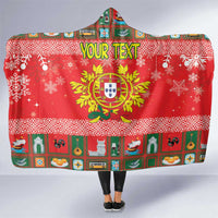 Personalized Portugal Christmas Hooded Blanket Coat Of Arms - Feliz Natal
