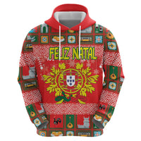 Personalized Portugal Christmas Hoodie Coat Of Arms - Feliz Natal - Wonder Print Shop