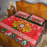 Personalized Portugal Christmas Quilt Bed Set Coat Of Arms - Feliz Natal - Wonder Print Shop