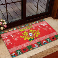 Personalized Portugal Christmas Rubber Doormat Coat Of Arms - Feliz Natal - Wonder Print Shop