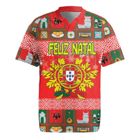 Personalized Portugal Christmas Rugby Jersey Coat Of Arms - Feliz Natal - Wonder Print Shop