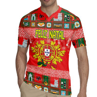 Personalized Portugal Christmas Rugby Jersey Coat Of Arms - Feliz Natal - Wonder Print Shop