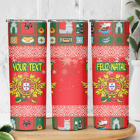 Personalized Portugal Christmas Skinny Tumbler Coat Of Arms - Feliz Natal - Wonder Print Shop