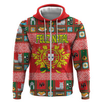 Personalized Portugal Christmas Zip Hoodie Coat Of Arms - Feliz Natal - Wonder Print Shop