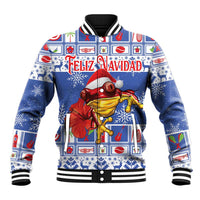 Personalized Puerto Rico Christmas Baseball Jacket Coqui With Red Maga Flower - Wonder Print Shop
