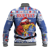 Personalized Puerto Rico Christmas Baseball Jacket Coqui With Red Maga Flower - Wonder Print Shop