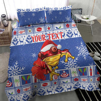 Personalized Puerto Rico Christmas Bedding Set Coqui With Red Maga Flower - Wonder Print Shop