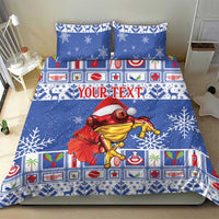 Personalized Puerto Rico Christmas Bedding Set Coqui With Red Maga Flower - Wonder Print Shop