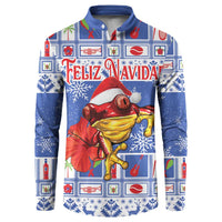 Personalized Puerto Rico Christmas Button Sweatshirt Coqui With Red Maga Flower - Wonder Print Shop