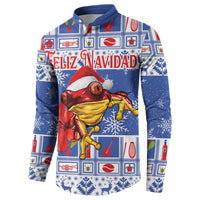 Personalized Puerto Rico Christmas Button Sweatshirt Coqui With Red Maga Flower - Wonder Print Shop