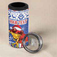 Personalized Puerto Rico Christmas 4 in 1 Can Cooler Tumbler Coqui With Red Maga Flower - Wonder Print Shop