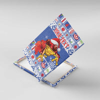 Personalized Puerto Rico Christmas Canvas Wall Art Coqui With Red Maga Flower - Wonder Print Shop