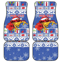 Personalized Puerto Rico Christmas Car Mats Coqui With Red Maga Flower - Wonder Print Shop