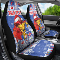 Personalized Puerto Rico Christmas Car Seat Cover Coqui With Red Maga Flower - Wonder Print Shop