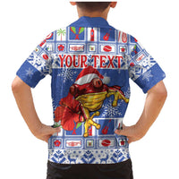 Personalized Puerto Rico Christmas Family Matching Mermaid Dress and Hawaiian Shirt Coqui With Red Maga Flower - Wonder Print Shop