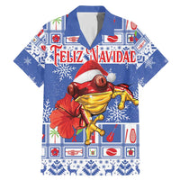 Personalized Puerto Rico Christmas Family Matching Mermaid Dress and Hawaiian Shirt Coqui With Red Maga Flower - Wonder Print Shop
