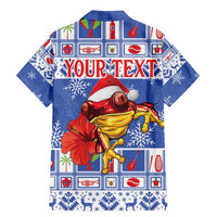 Personalized Puerto Rico Christmas Family Matching Mermaid Dress and Hawaiian Shirt Coqui With Red Maga Flower - Wonder Print Shop