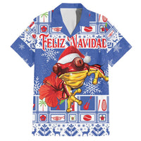 Personalized Puerto Rico Christmas Family Matching Off Shoulder Maxi Dress and Hawaiian Shirt Coqui With Red Maga Flower - Wonder Print Shop