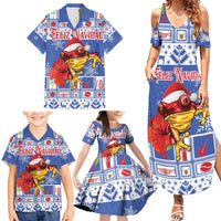Personalized Puerto Rico Christmas Family Matching Summer Maxi Dress and Hawaiian Shirt Coqui With Red Maga Flower - Wonder Print Shop